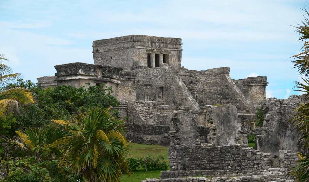 Tulum boat rental; ruins in Tulum